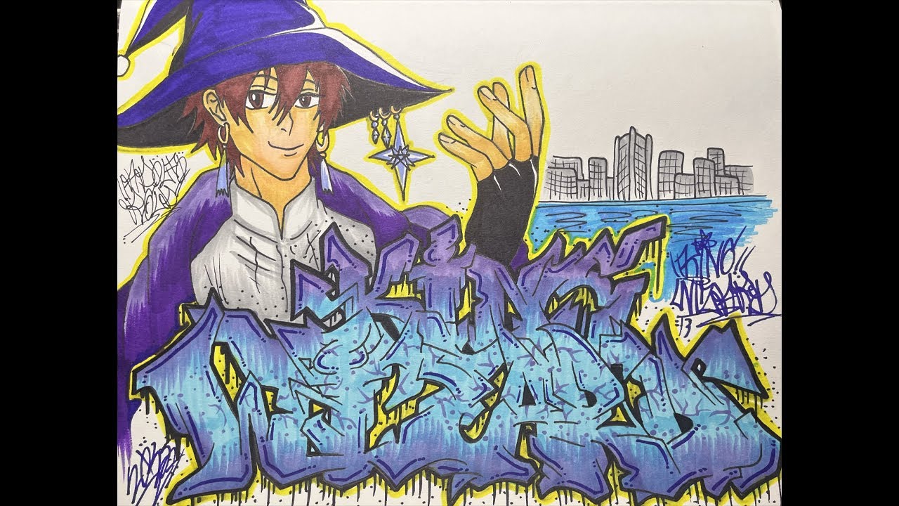 KING WIZARD (Anime Graffiti Wildstyle) In Detroit [By: King Wizard]
