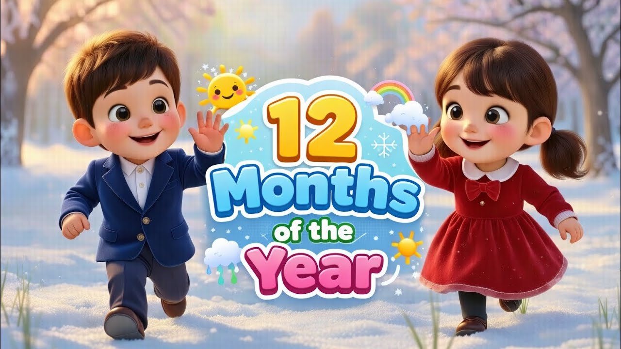 12 Months of the Year 🌞🌧️❄️ | Hindi Kids Poem | January to December