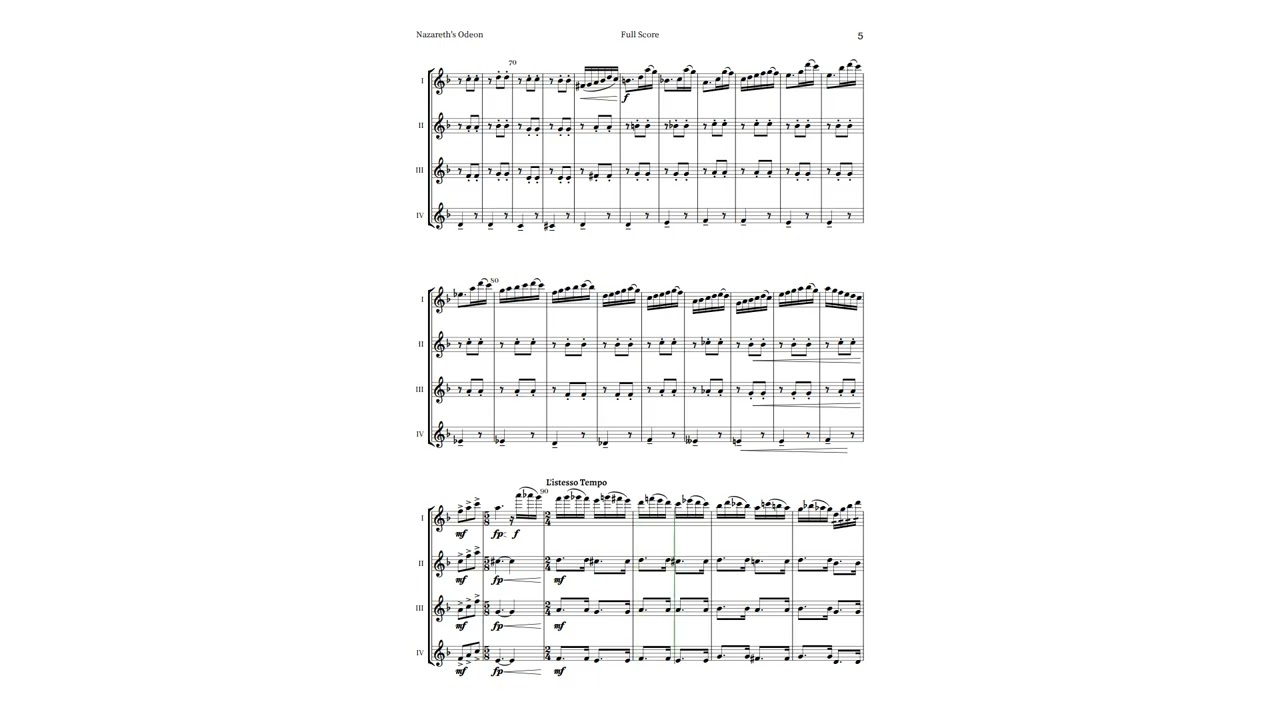 Odeon by Ernesto Nazareth for Flute Quartet (Odeon de Ernesto Nazareth para Quarteto de Flautas)