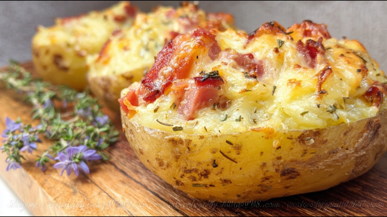 Von diesen Kartoffeln wird jeder begeistert sein! Ofenkartoffeln mit Bacon und K&auml;se - sehr lecker!