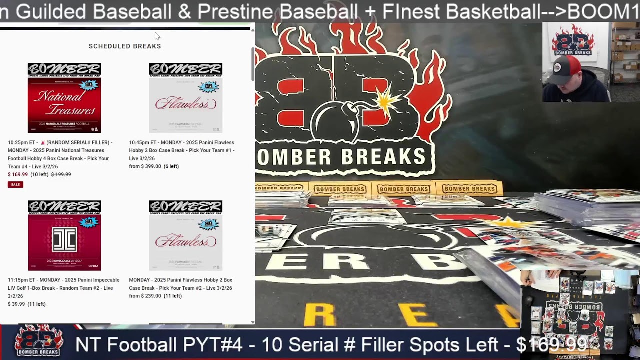 BomberBreaks Live Sports Card Rips!