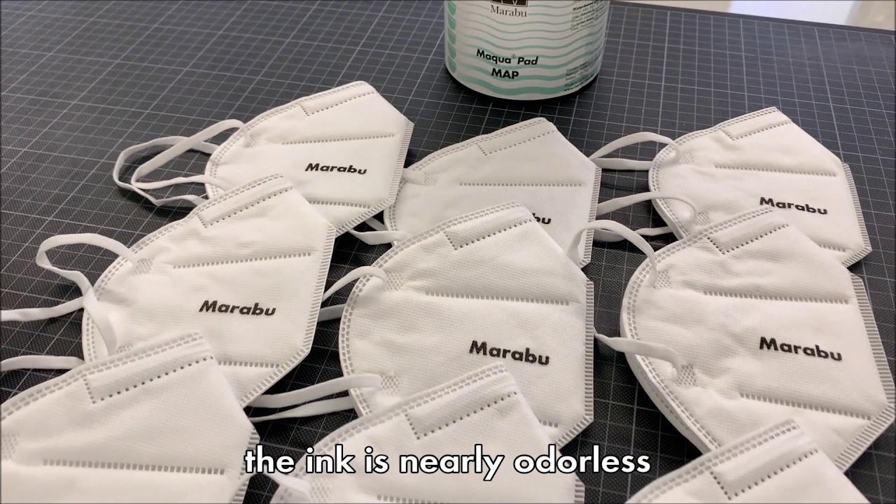 Water-based pad printing ink for the marking of face masks