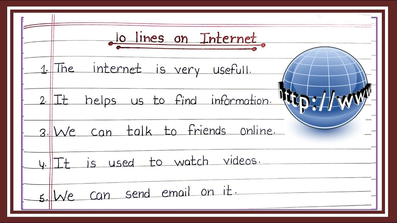 10 lines on Internet in English | Internet Essay Writing | 10 Sentences on Internet | ABM Class