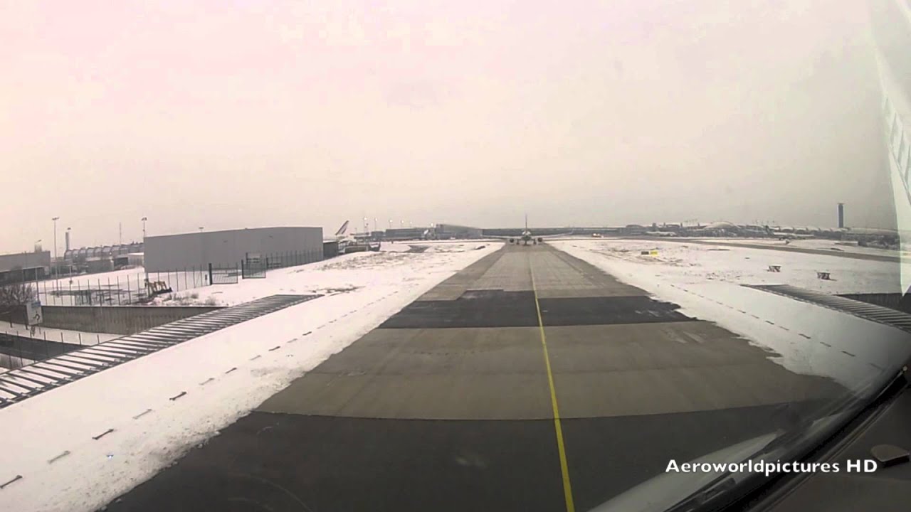 Cockpit - Landing | Paris • Charles de Gaulle airport [CDG/LFPG] France  (Snowy Day)
