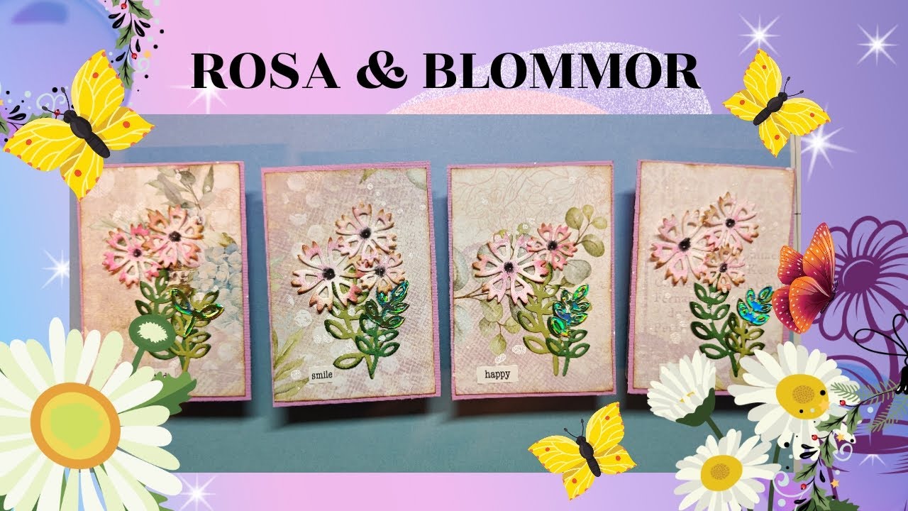 ATC UTMANING SEPTEMBER ROSA OCH BLOMMOR