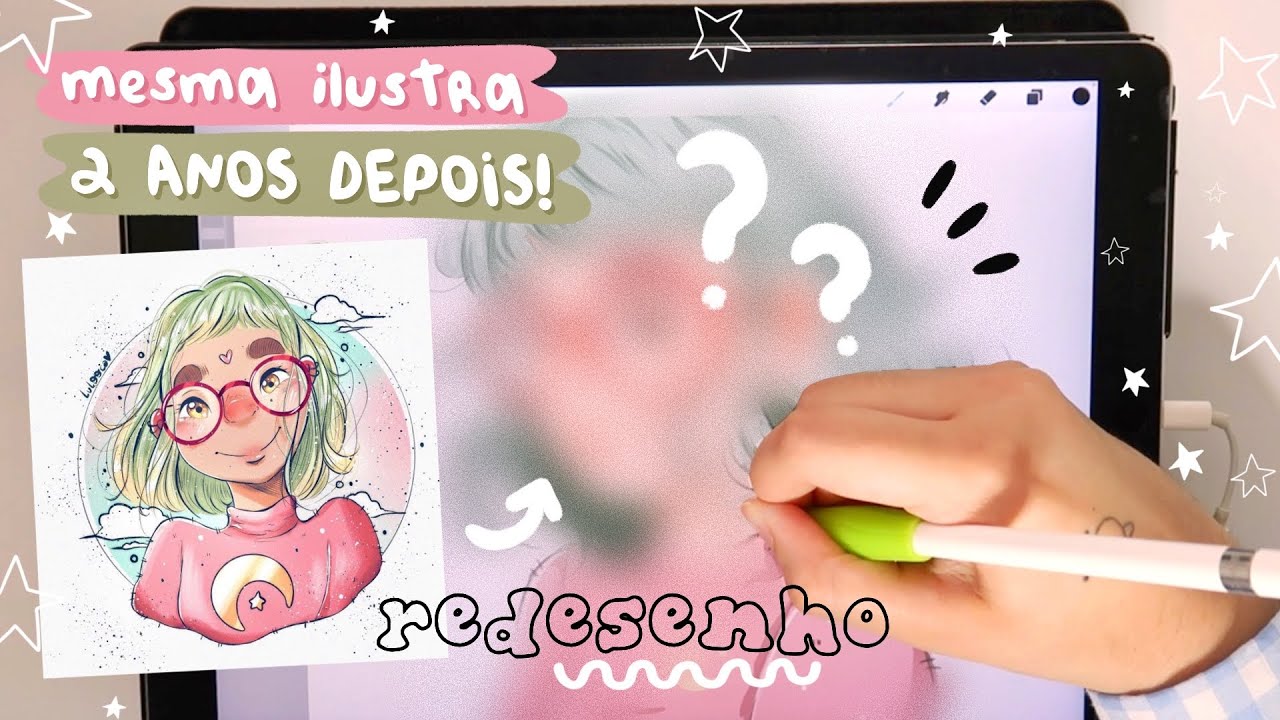 ✍🏼🌸 redesenhando a mesma ilustra 2 anos depois! mudou muito? 😲 // + passo a passo no Procreate 🧡