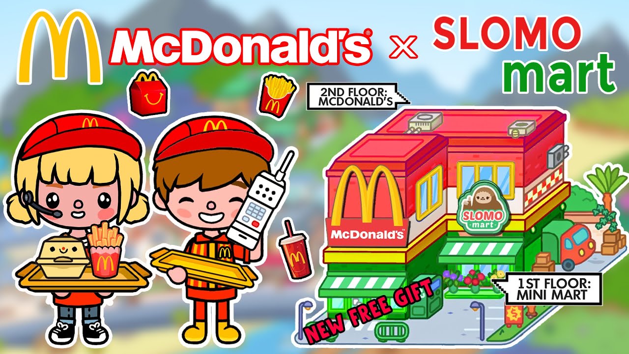 Как построить McDonald's в Тока-Бока 🍔 Преображение Slomo Mart 🛒🏡Идеи домов в Тока-Бока 🎀Toca Lif...