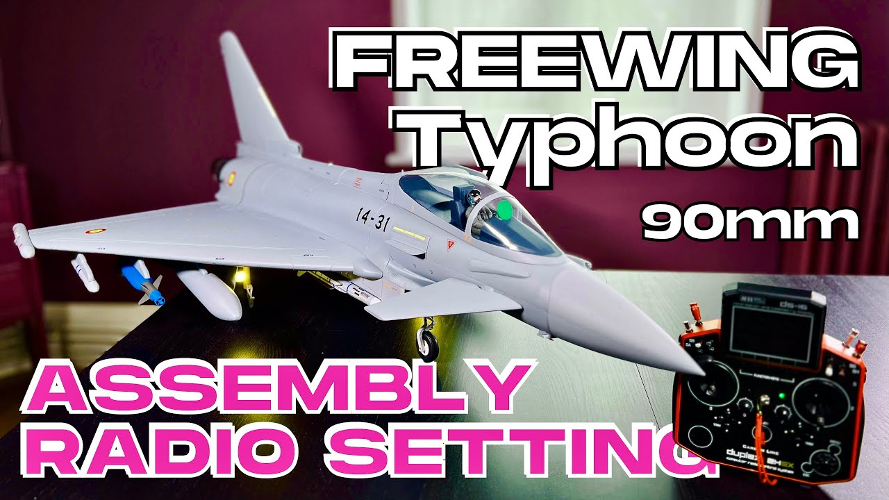 ASSEMBLY & RADIO SETTING • NEW Freewing Eurofighter Typhoon 90mm RC PLANE • (English/Français 4K)
