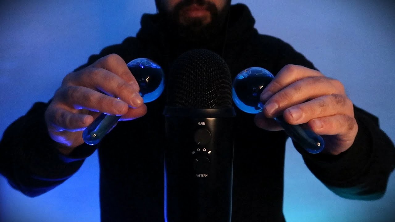 ASMR Ice Globes + Echo & Music (No Talking)