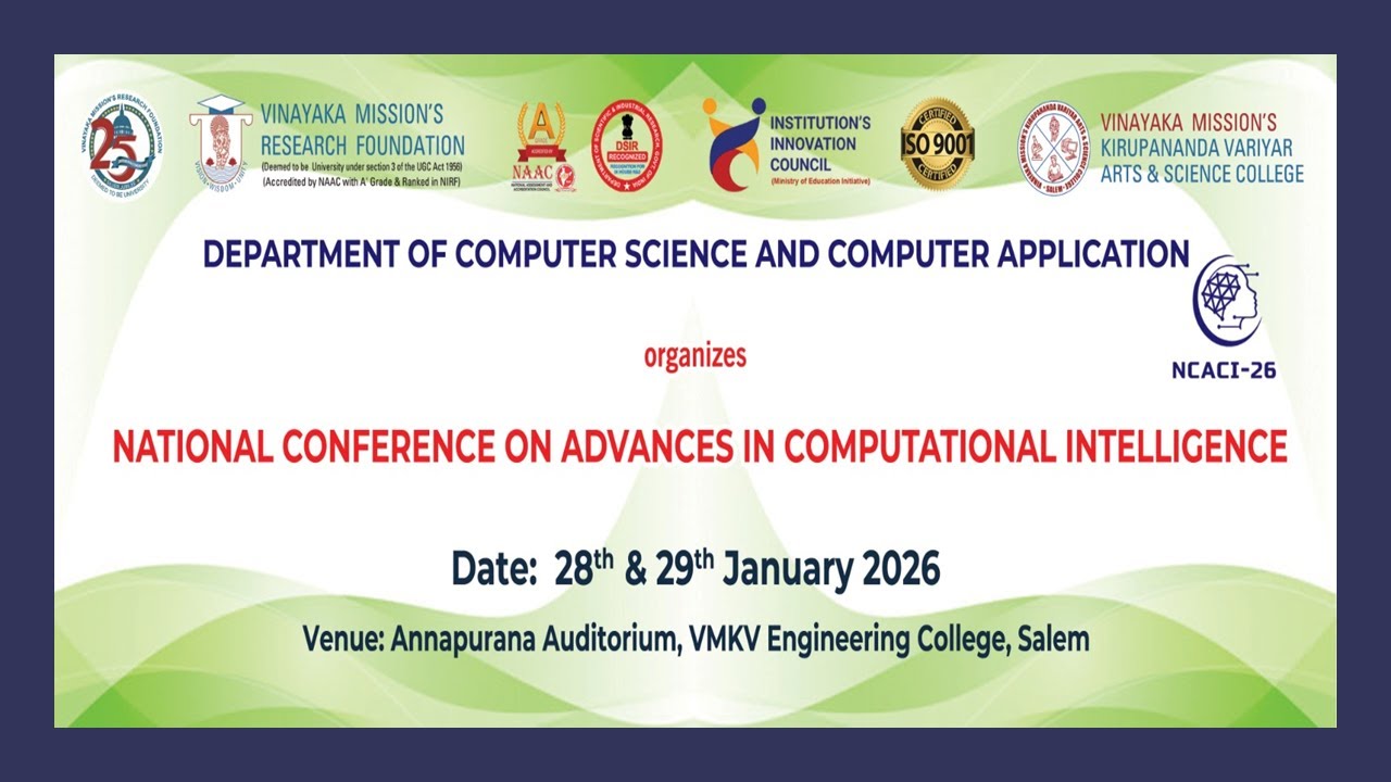 2nd National Conference on Advances in Computational Intelligence = DAY -1 - 28-01-2026 @vmrfdumedia