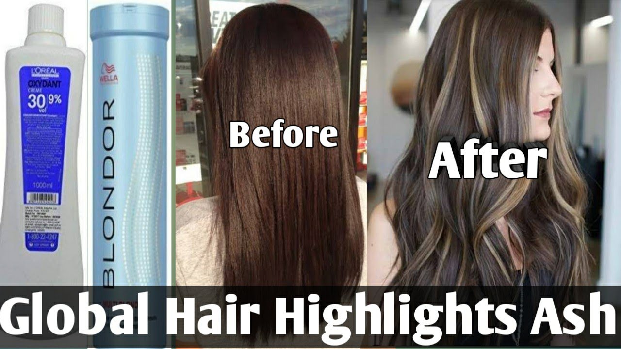 #Hair Colour Highlights #Global highlights Ash step by step in Hindi