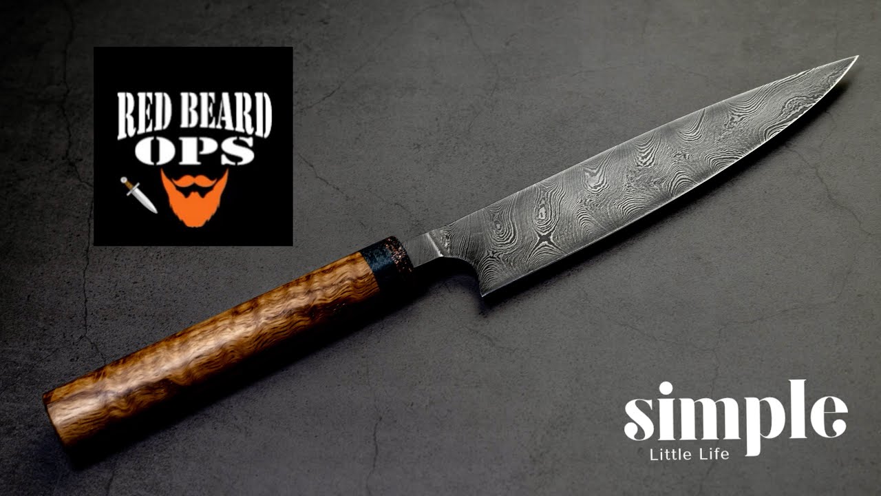 Crafting my first knife with Damascus steel! FEATURING......Red Beard Ops!!!!