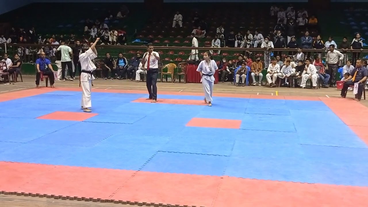 40kg Salina khaling Rai (White) VS Shreeya Rai (Red) 4th IFKK National Kyokushin Karate Tournament