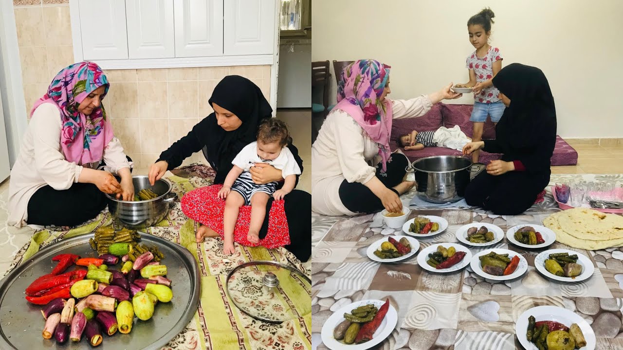 Salamura Yaprak Sarması~Eltilerin Lezzeti Akşam Sofrası~KÖYDE YAŞAM❤️