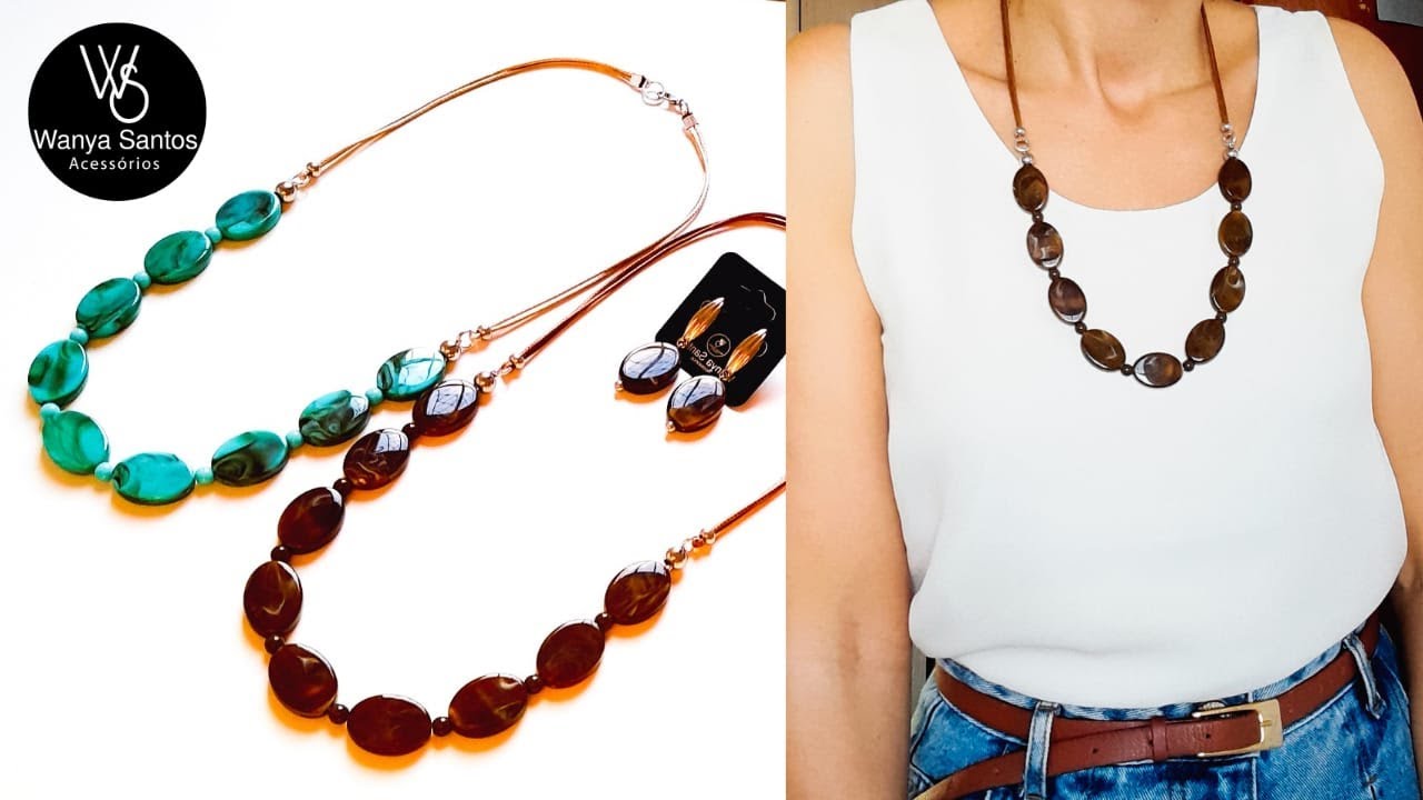 CONJUNTO COLAR COM BRINCO PARA VENDER MUITO-Como Fazer Colar-AULA DE BIJUTERIAS PARA INICIANTES