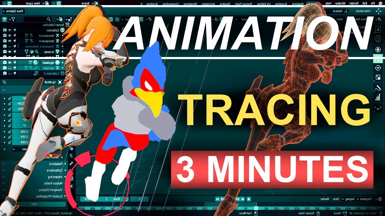 Blender 2.83 : Video Tracing Animations (Rotoscoping In 3 Minutes!)