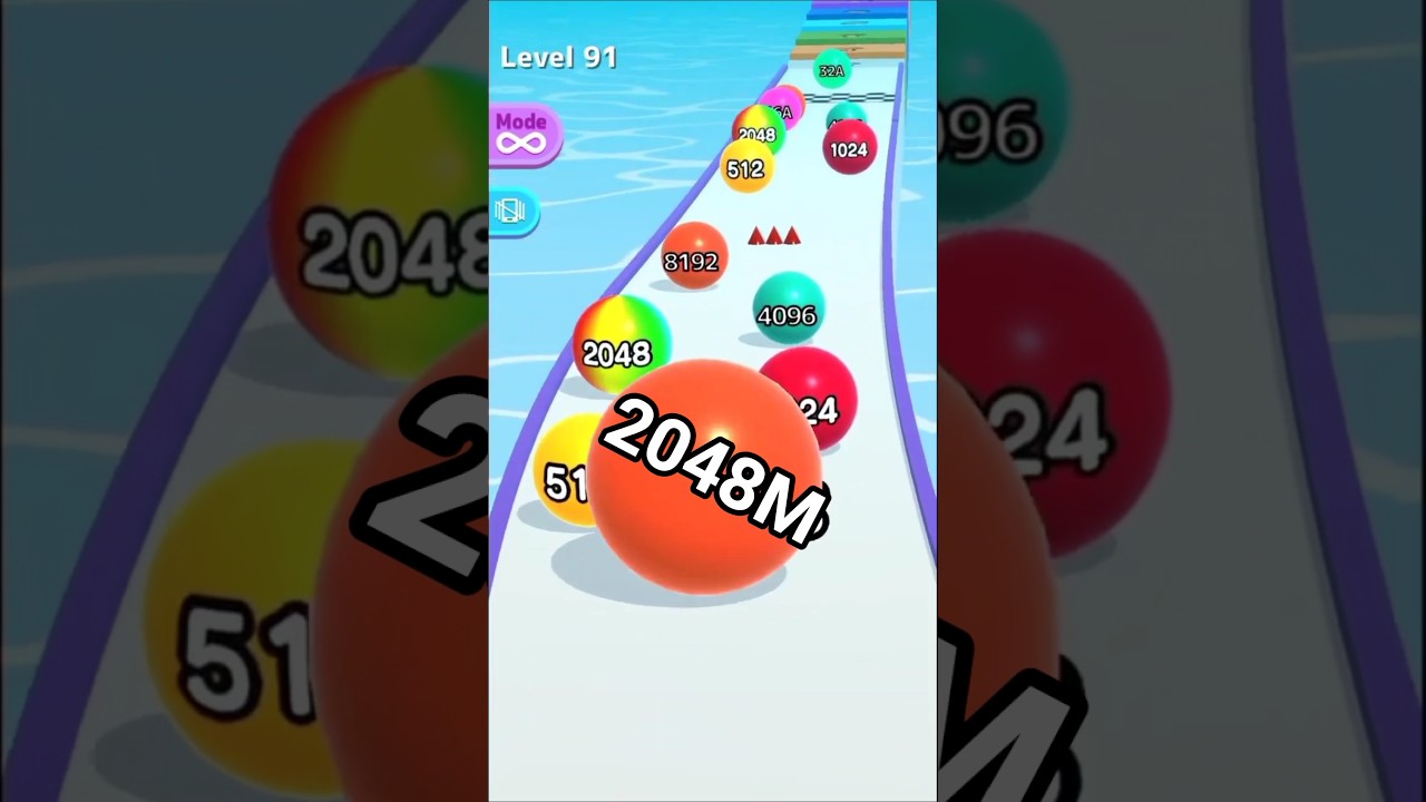 2048M😱 FIND IT IN THIS VIDEO -  BALL RUN 2048 #shorts #shortsfeed #short #viralshorts
