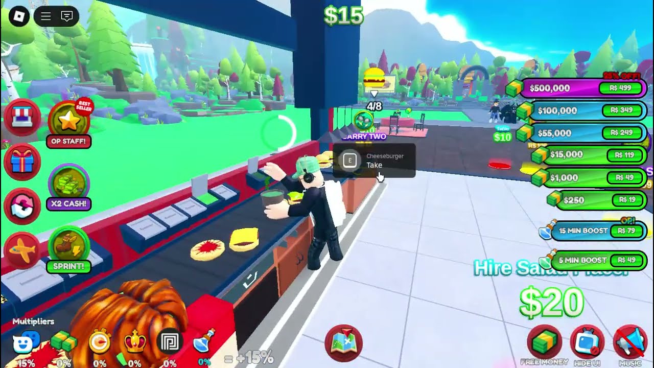 SELLING BURGER TO GET RICH - ROBLOX MEGA BURGER TYCOON EPS 1