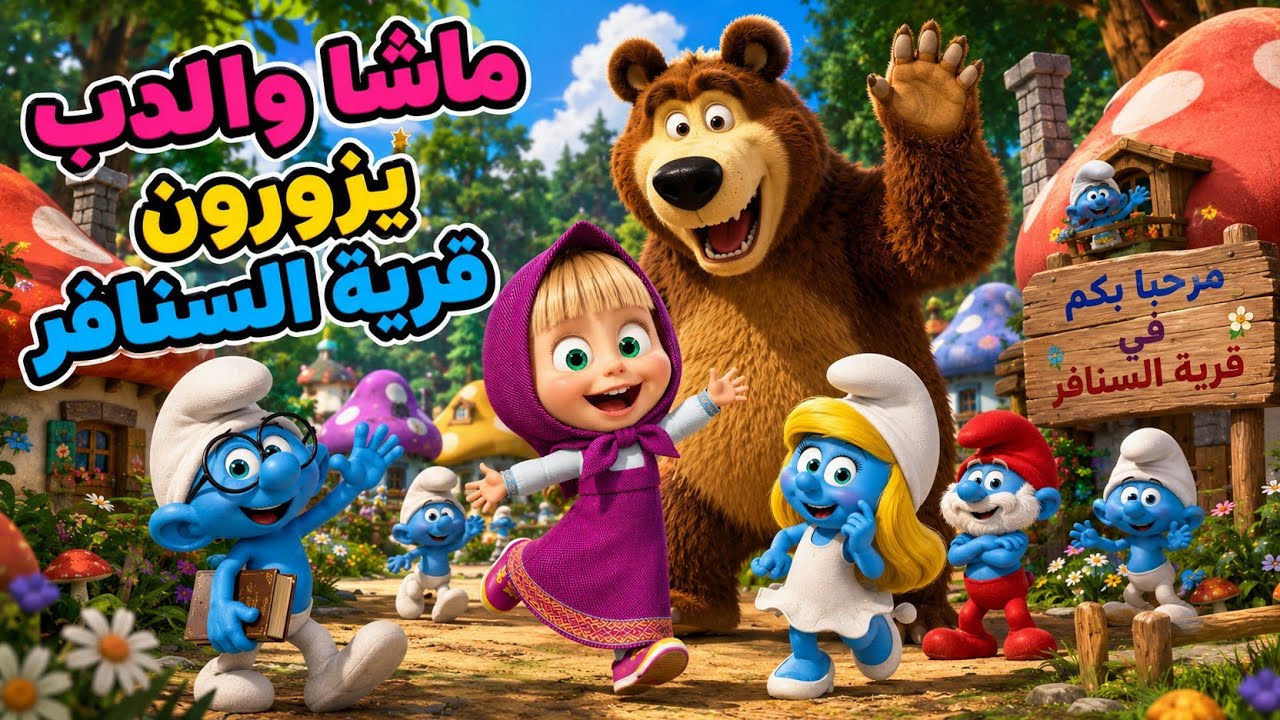 ماشا والدب  الحلقة 104  | ماشا في قرية السنافر 🍄🌠 | Macha and the Bear 