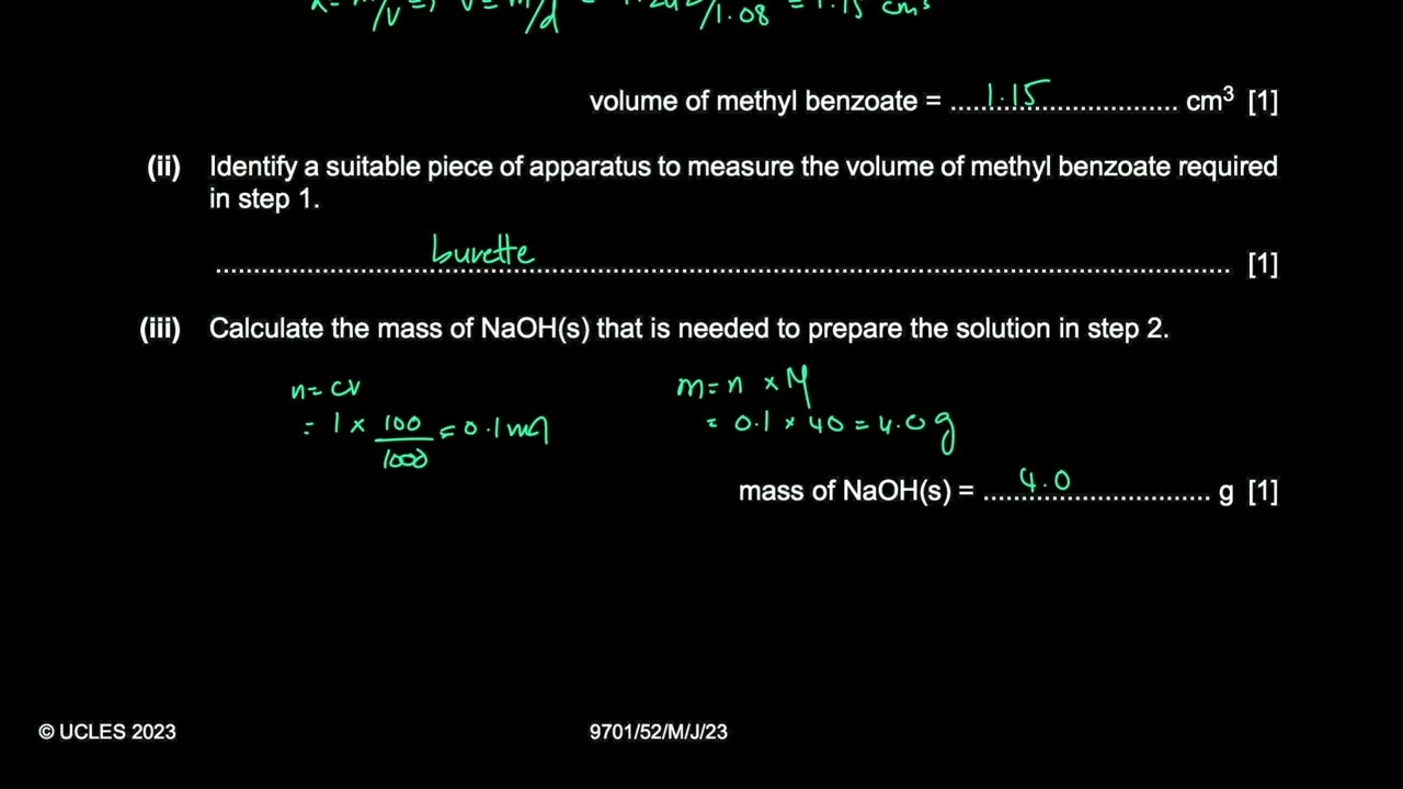 2023 JUN P52 | Paper 5 | CAIE A Level Chemistry (9701)