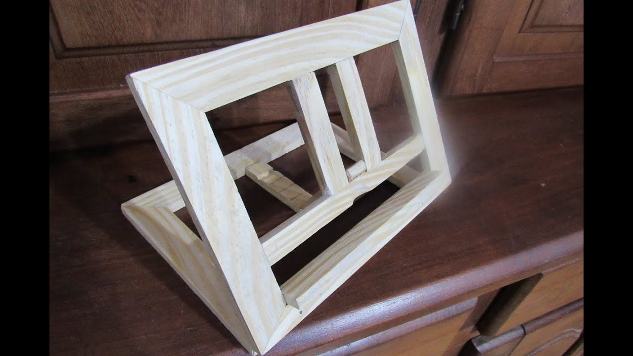 como hacer un ATRIL de MADERA para libros, celulares, tablets etc [primer video]