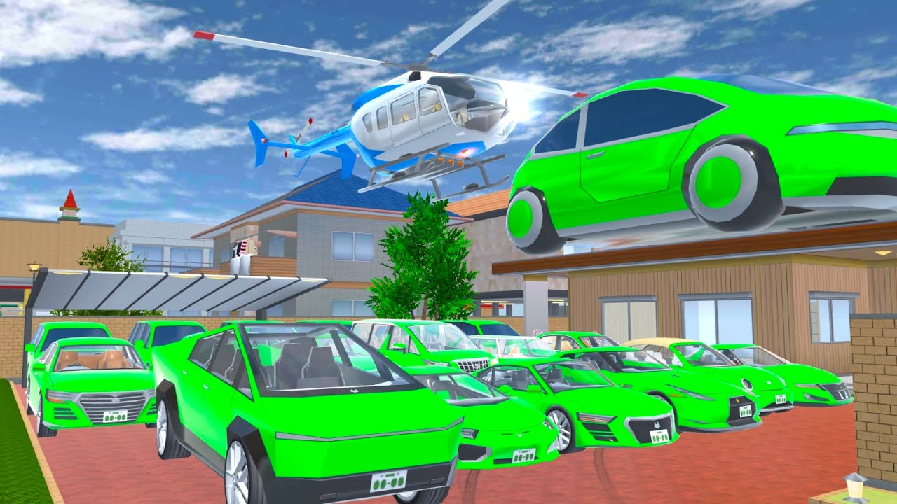 COLLECT ALL GREEN 💚 SUPER'S CAR 🏎️😱🥰 AT BOYS HOME 🏡🤩// SAKURA SCHOOL SIMULATOR GAME 🎮✅😍💝
