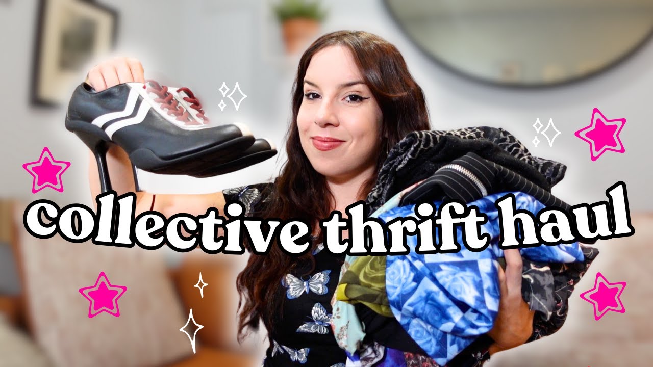 THRIFT WITH ME for fall + a collective thrift haul | try on + styling