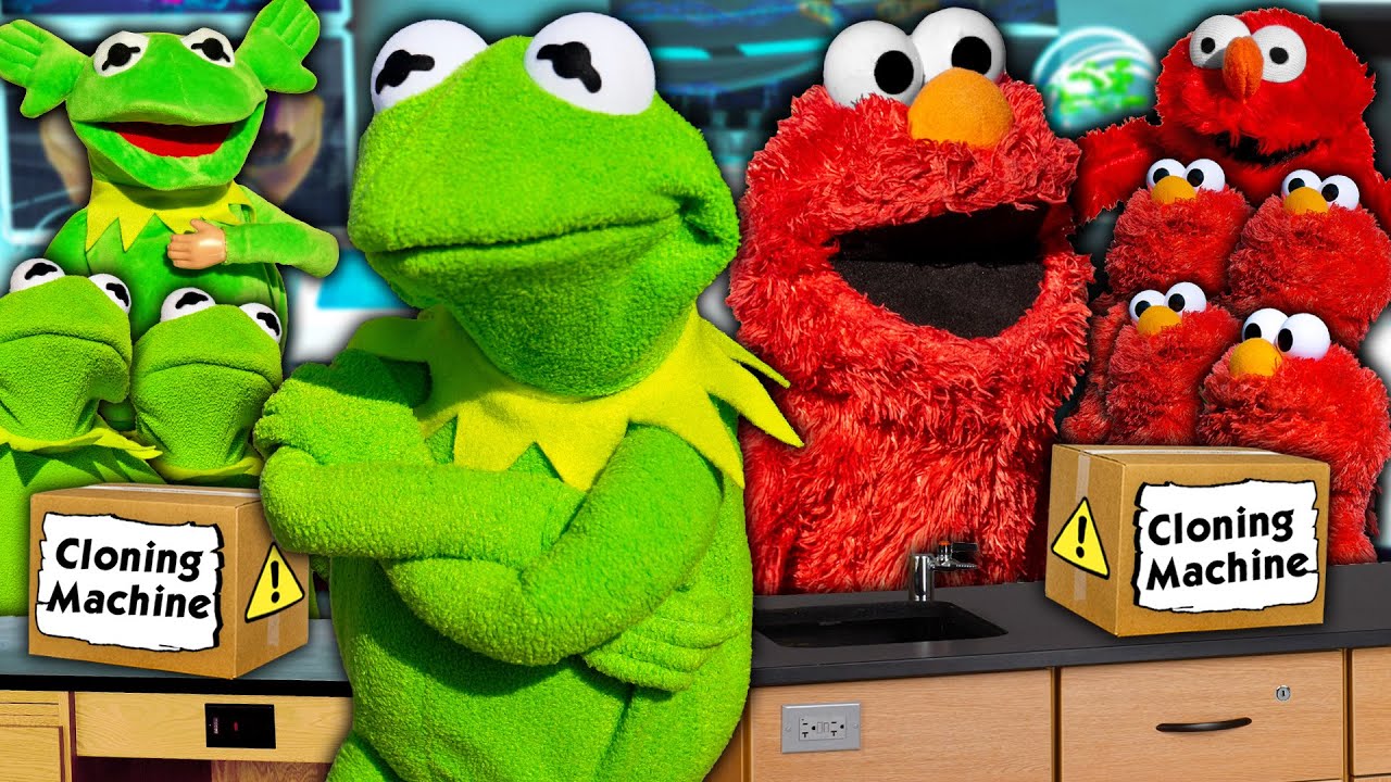 Kermit the Frog and Elmo's NEW Cloning Machine! (KERMIT OVERLOAD)