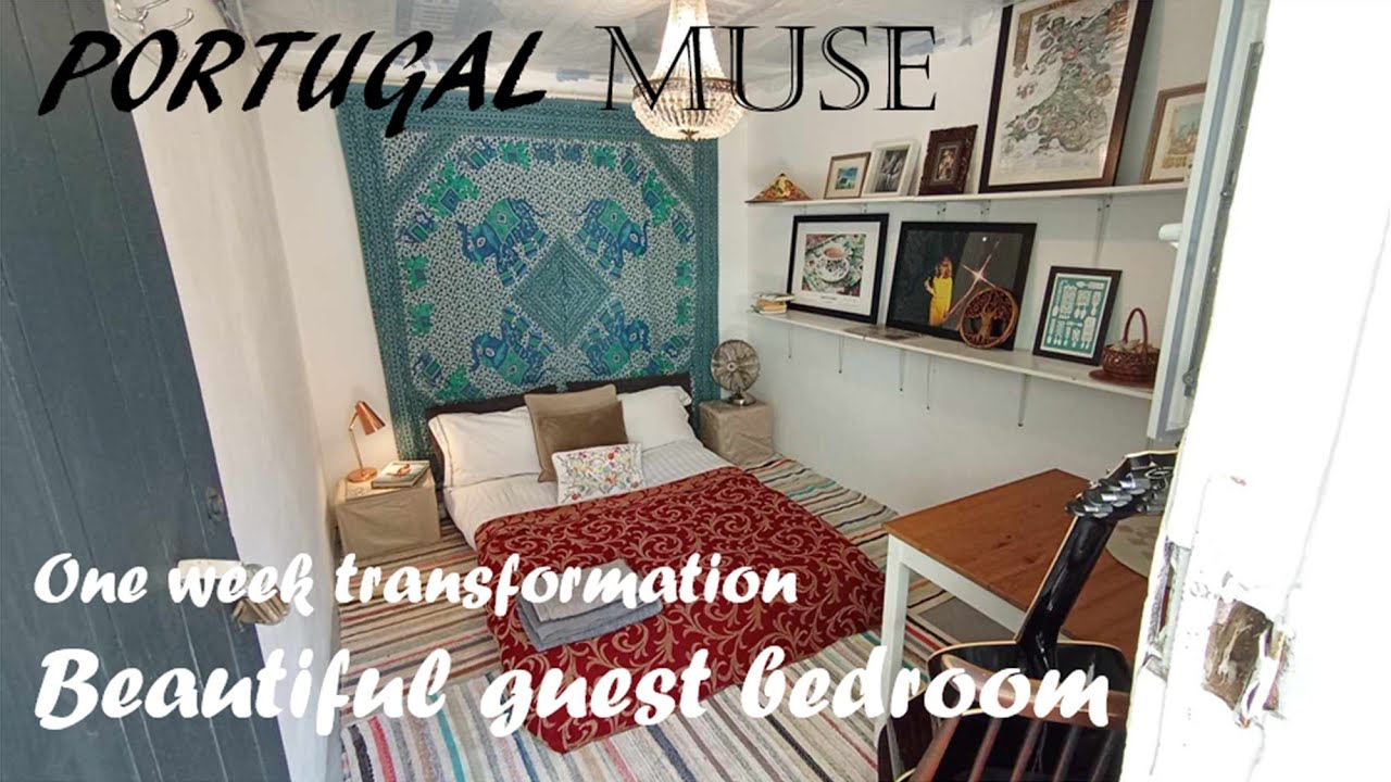 One week transformation! Decorating a dark and dingy dumping ground into a beautiful guest bedroom!