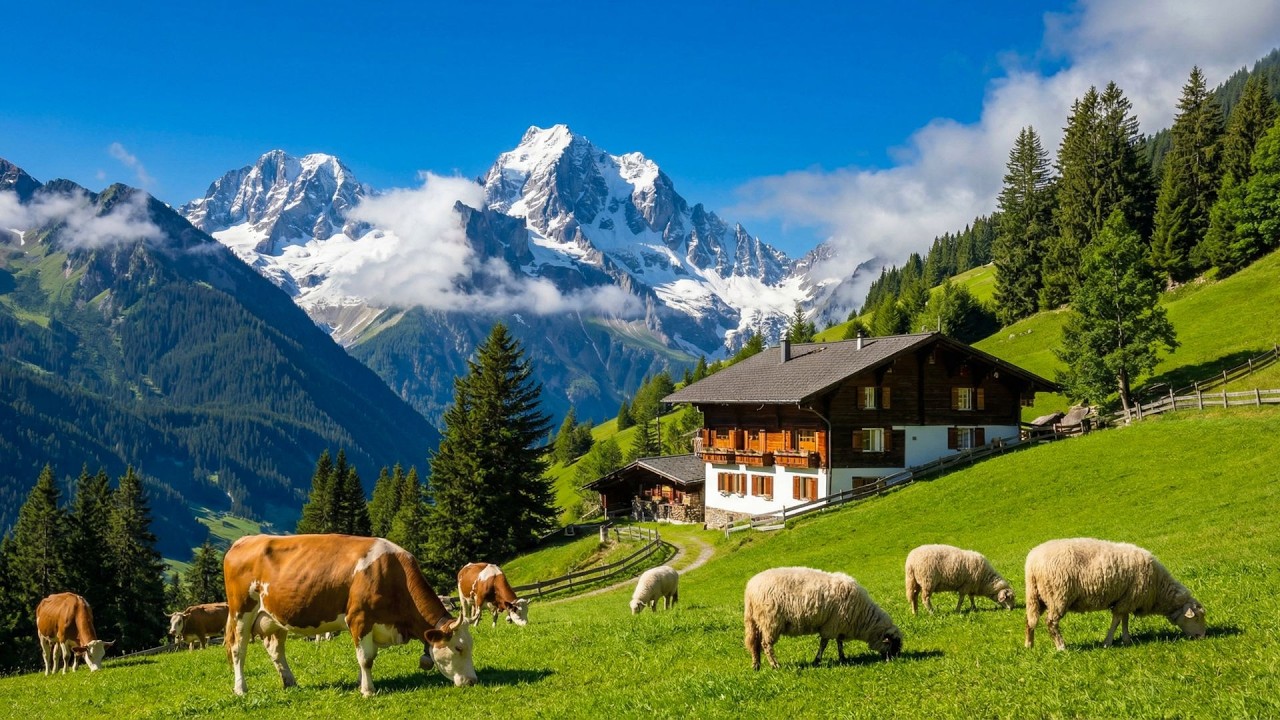 Ease Anxiety and Focus Better with Relaxing Piano and Wind in a 4K Mountain City for Mental Clarity