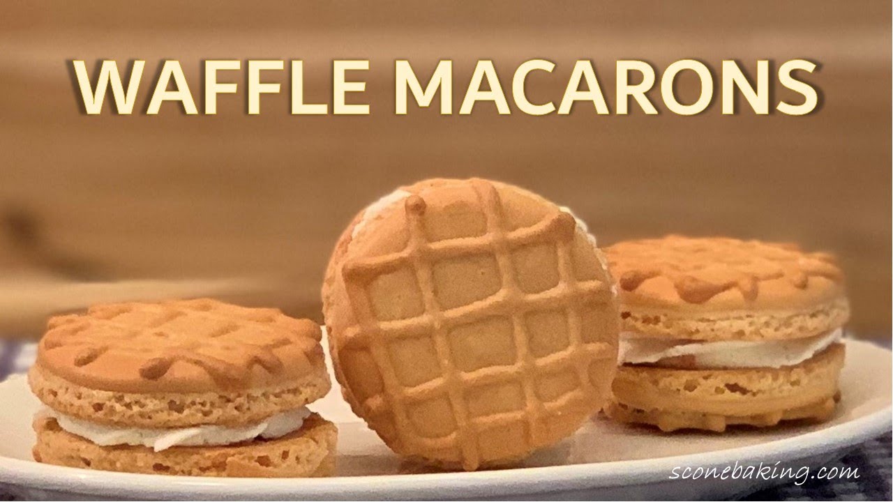 Waffle Macarons video demonstration - sconebaking.com