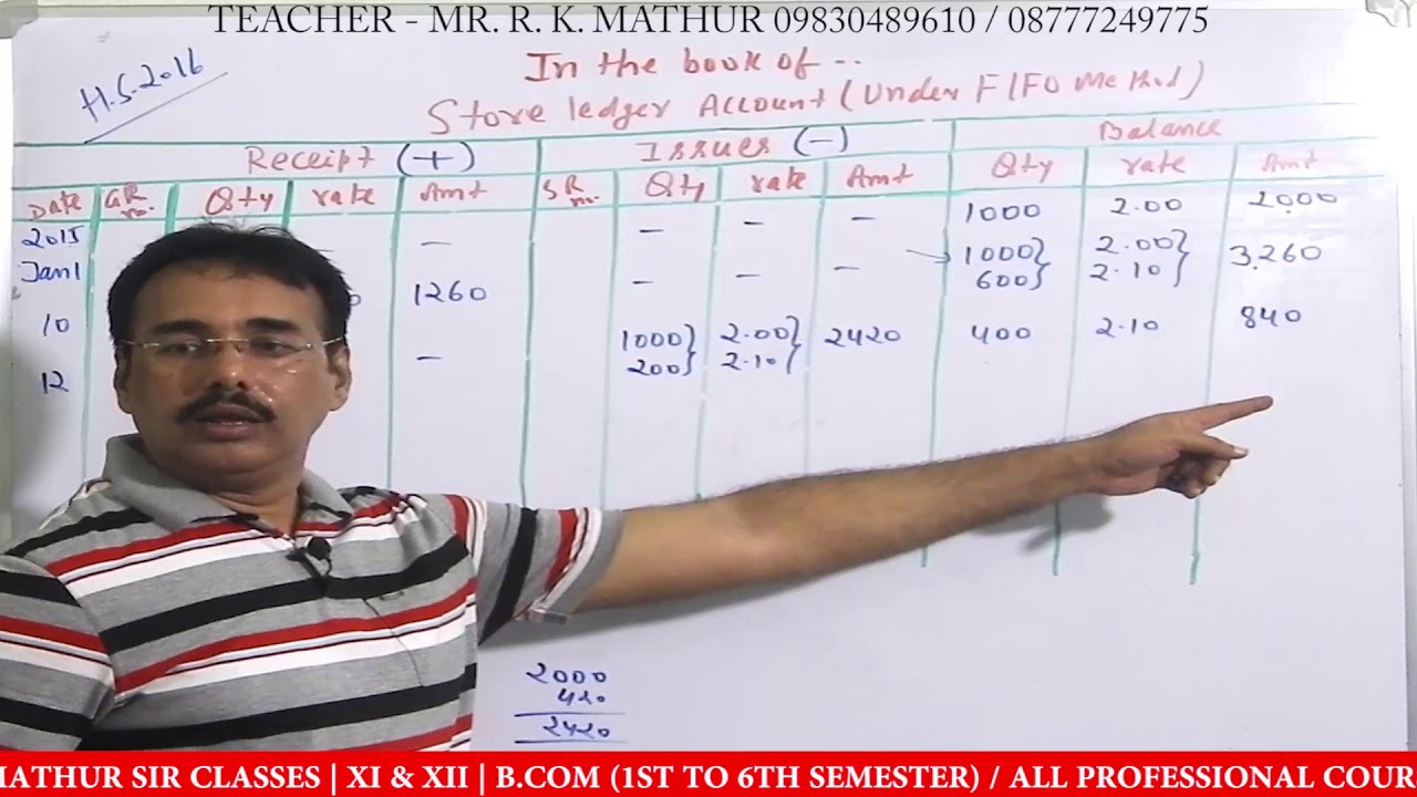 LIFO Method of Store Ledger Year 2016 Solved | Inventory Management and Control