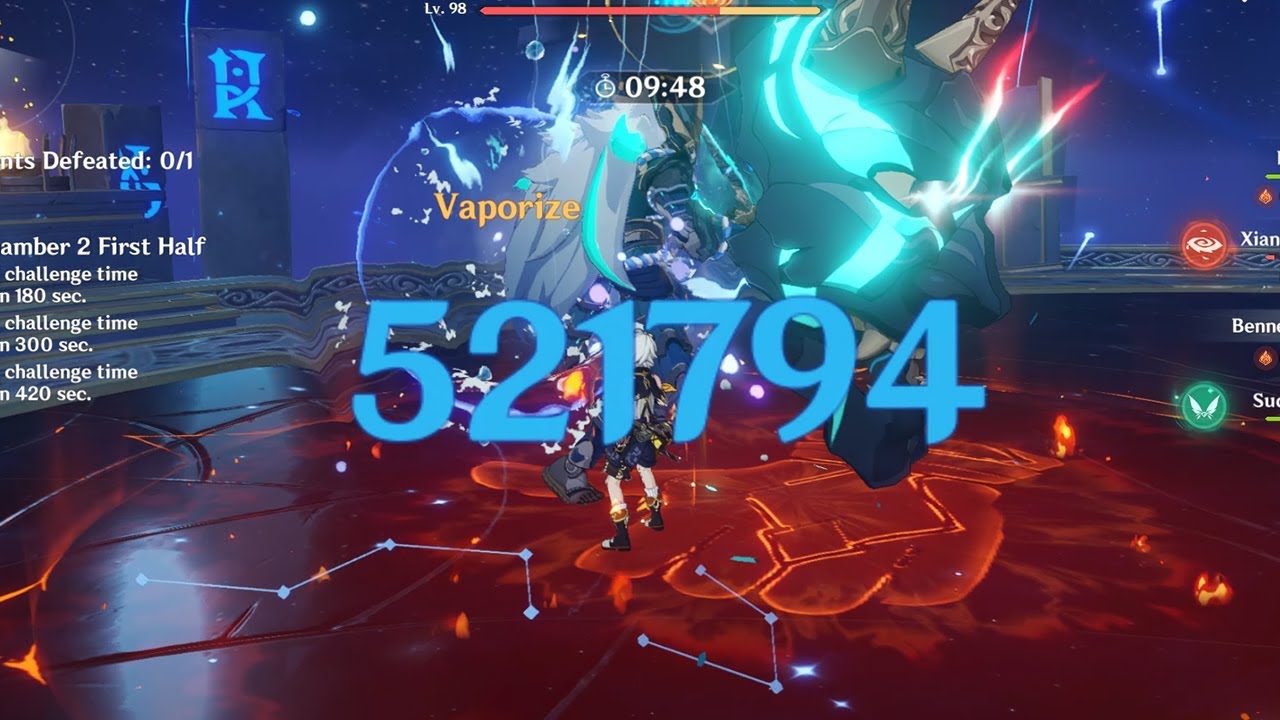 Mona and Xiangling vs Floor 12-2-1 Maguu Kenki