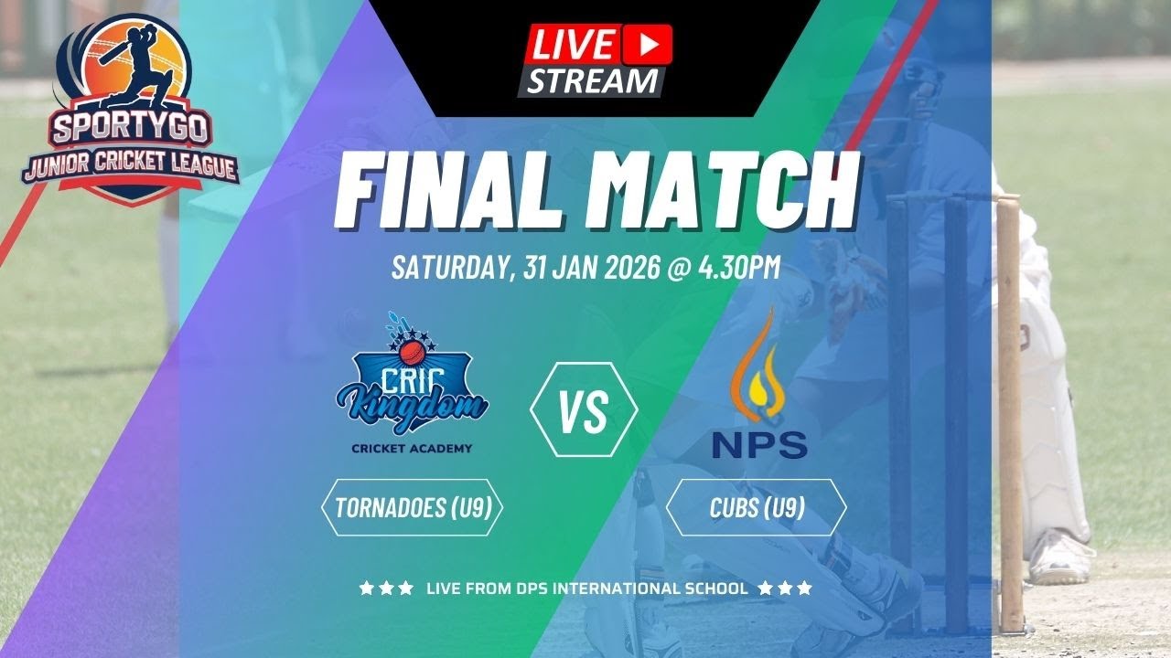 SGO U-9 Junior League Season 3 | Final | CricKingdom Tornadoes 🆚 NPSIS Cubs
