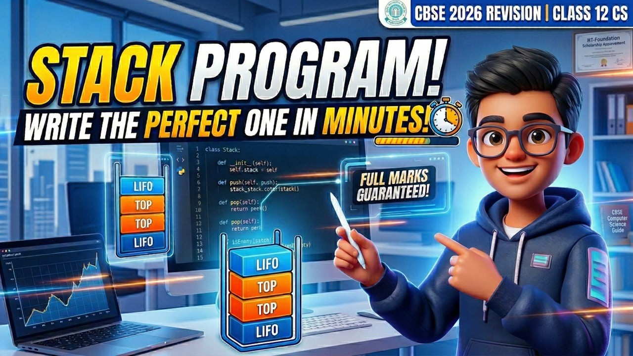 The ONLY Stack Programs You Need for Tomorrow | Class 12 CS | CBSE 2026 revision