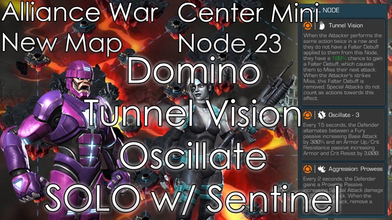 Domino on Node 23 SOLO with Sentinel! Tier 3 AW New Map, Oscillate & Tunel Vision - MCOC