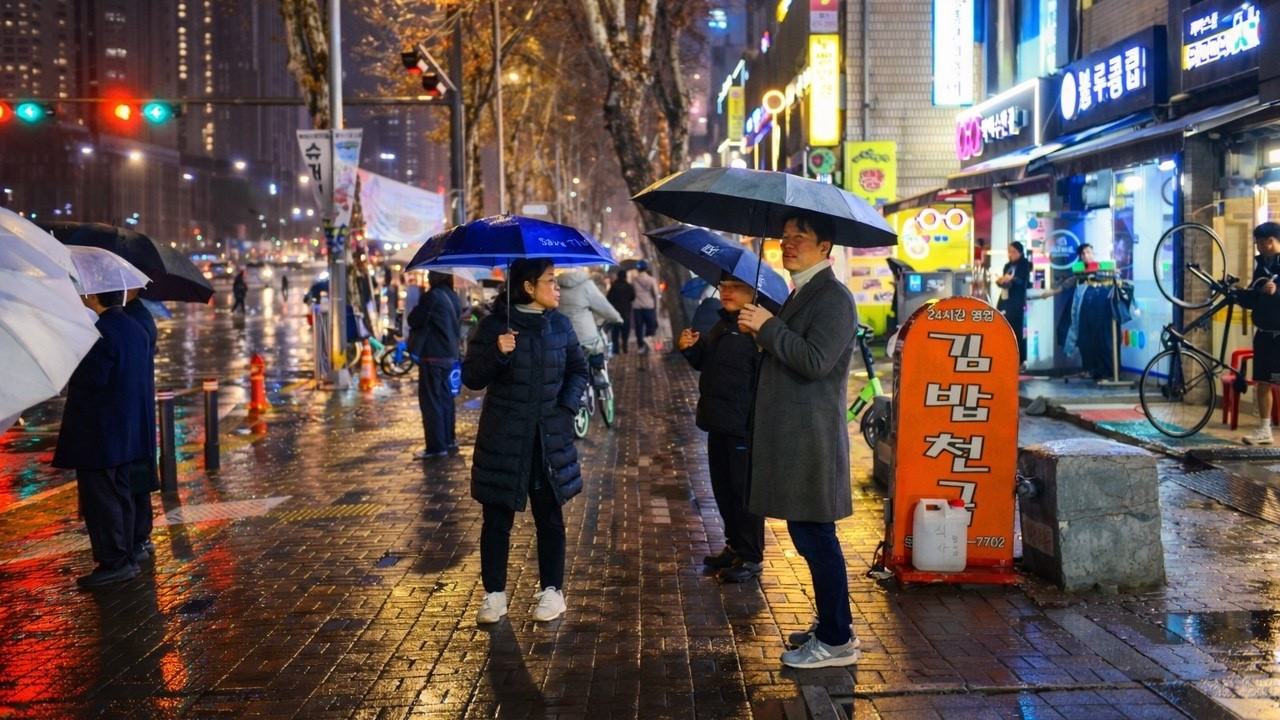 MAR. 2026 Seoul | Rainy Night Walk - The Largest APT Town in Korea to Dunchon-dong Old Market 🌆