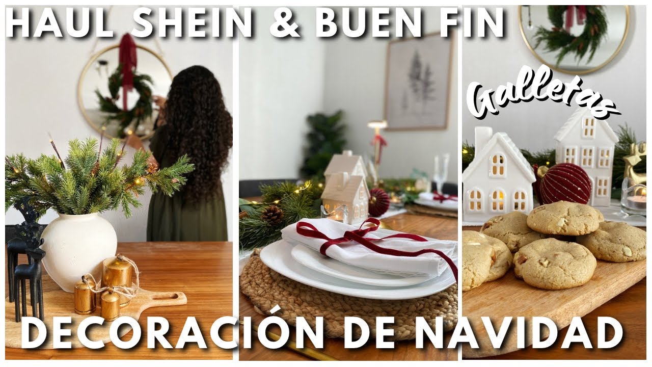 MI DECORACIÓN DE NAVIDAD 2024  ♥️🌲Ideas para el Comedor + Hice galletas | Haul Hogar SHEIN Buen Fin