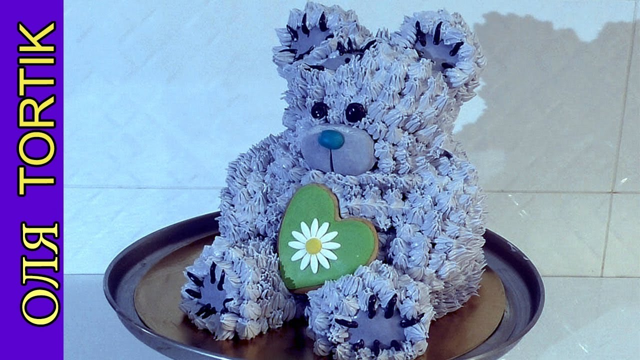 ТОРТЫ 3д торт Мишка Тедди Как собрать и украсить кремовый торт / 3D cake  Bear /// Olya Tortik
