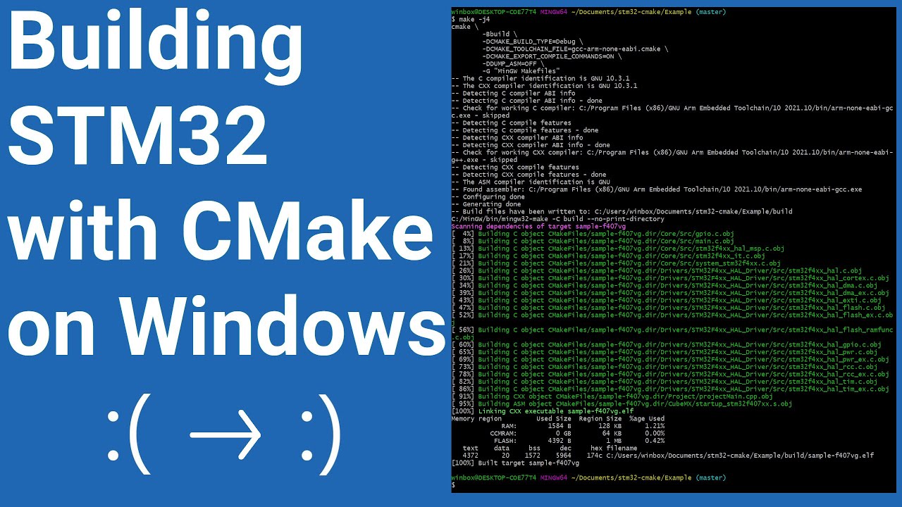 Сборка проектов STM32 CMake в Windows | ВИДЕО 48