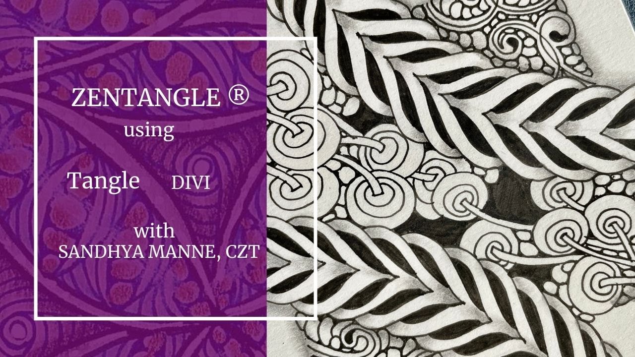 Zentangle® Mini Project with Tangle DIVI beginners tutorial