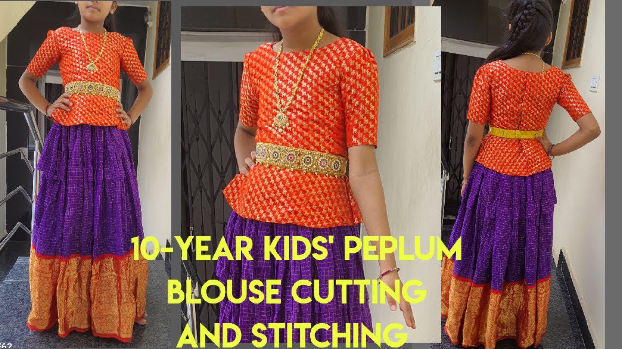 10 year kids peplum blouse cutting and stitching 