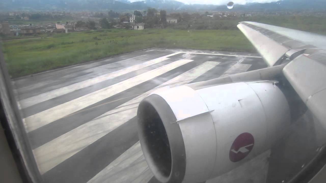 Biman DC-10-30 S2-ACO Takeoff from Kathmandu - Window View