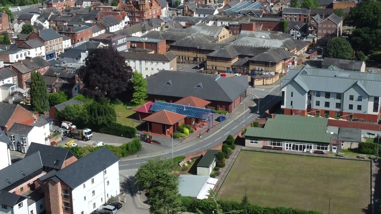 Dolerw Park Drone Footage Newtown Powys Wales Stonehenge Look From The Air of Newtown