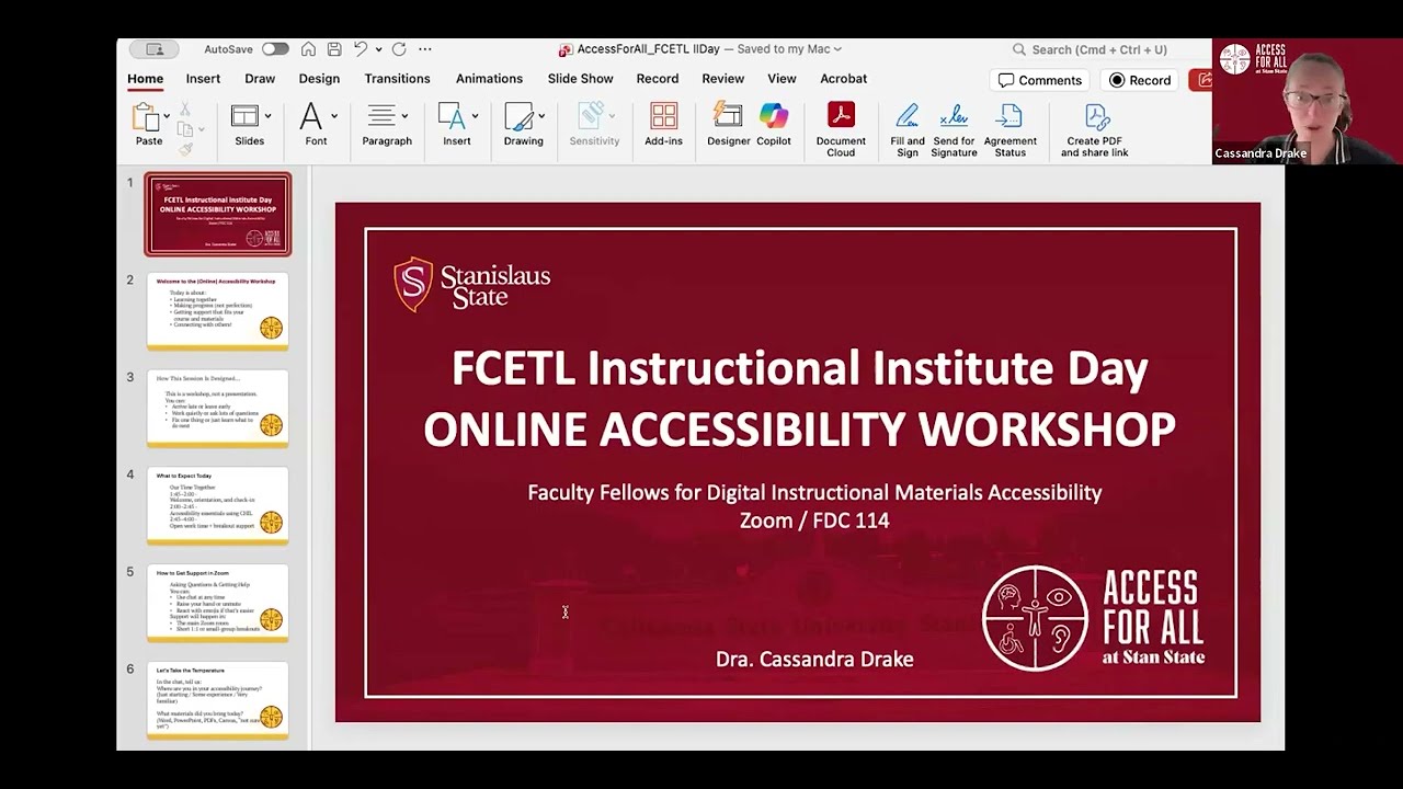 Access for All Workshop: Instructional Institute Day