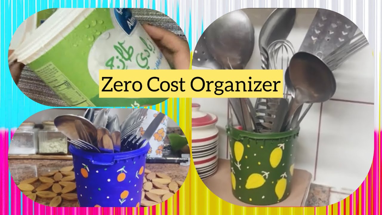 Zero Cost Kitchen Organizer From Waste Material/ Reuse Of Plastic Container