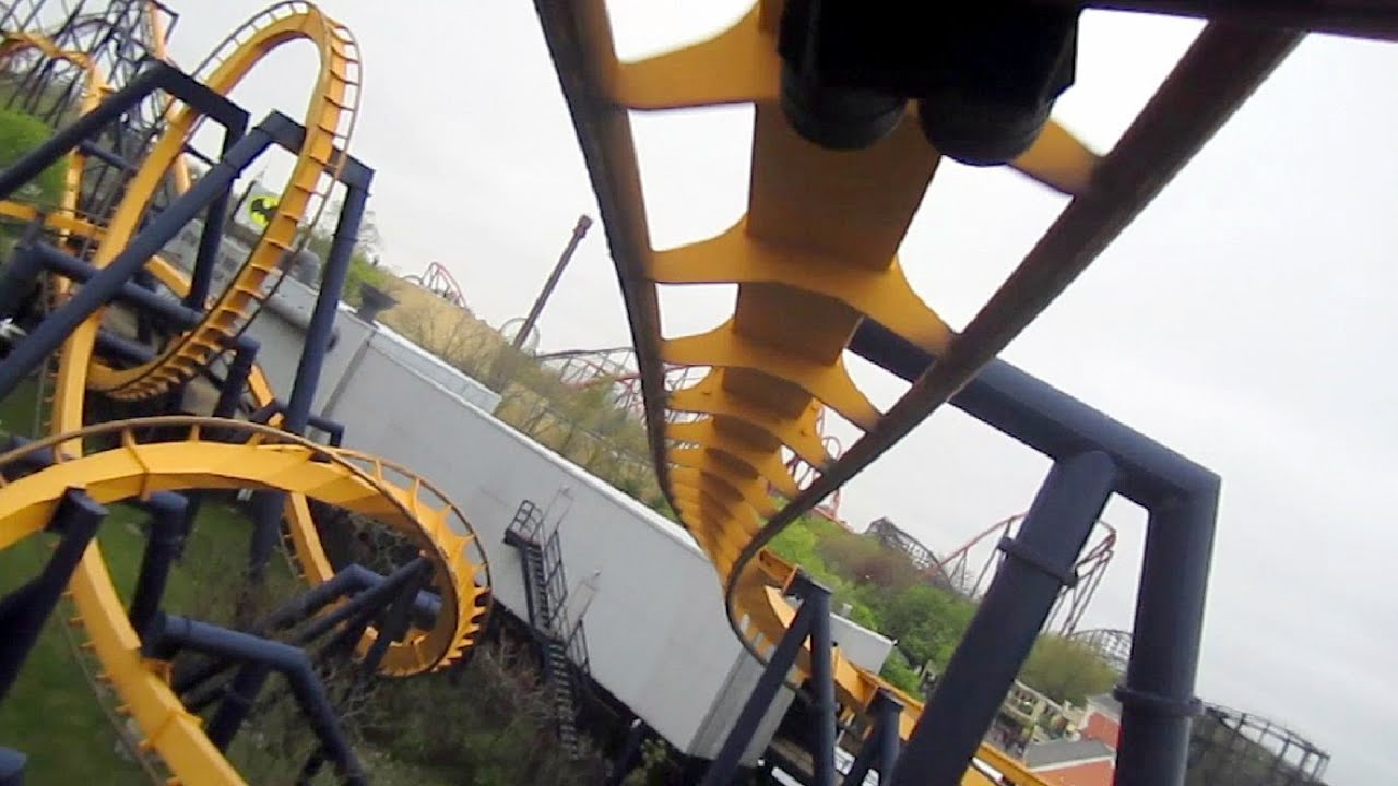 Batman The Ride Backwards back seat on-ride HD POV Six Flags Great America