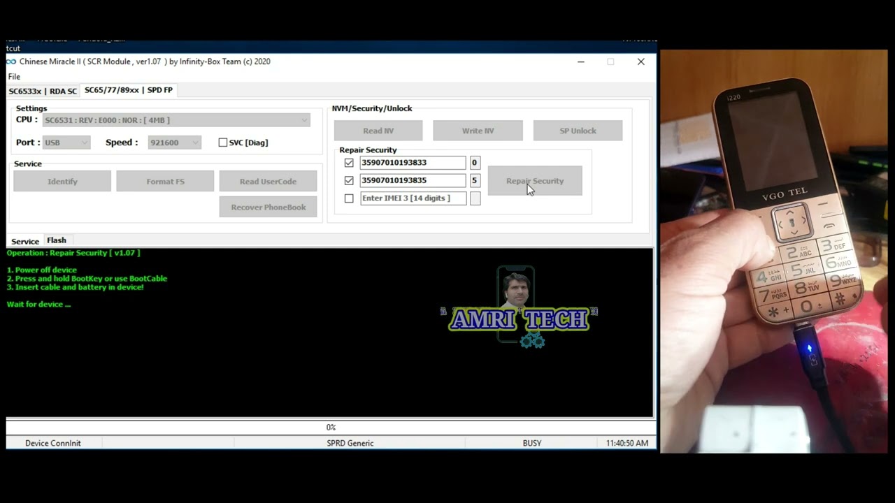 VGO TEL  invalid sim problem solution. vgo tel imei repair  by cm2SCR tool on single click #imei