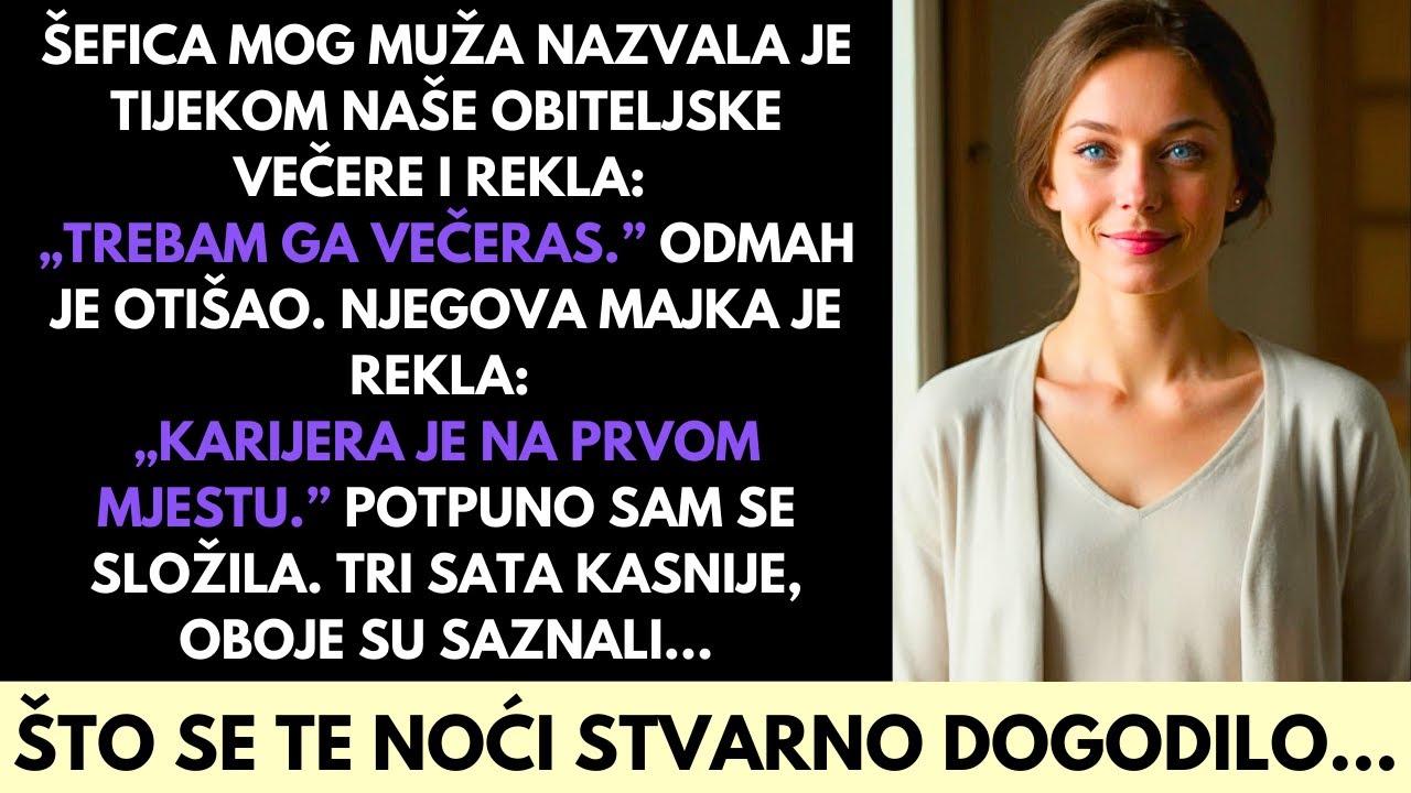 Tijekom Obiteljske Večere Šef Je Rekao „Treba Mi Večeras.” Otišao Je—Majka Se Složila