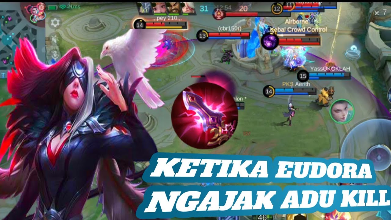 PHARSA GAMEPLAY ADU KILL VS EUDORA SOLO RANK MOBILE LEGENDS 